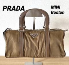 訳あり・良品】PRADA ミニボストンバック ミニバッグ カーキ ブラウン