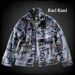 Karl Kani 総柄 ロゴ刺繍 ファーコート ボア L シルバーグレー - メルカリ