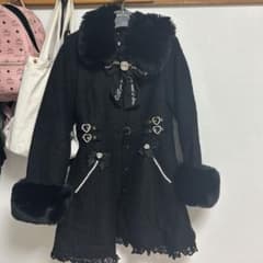 LIZLISA サイドハートバックルAラインコート ブラック 黒 - メルカリ