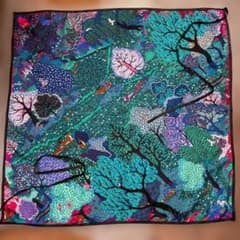 HERMES エルメス 英国式庭園にて レザートリミングカレ プティアッシュ