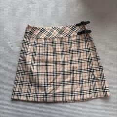 J033【極美品】バーバリーブルーレーベル ラップスカート 総柄 ノバ
