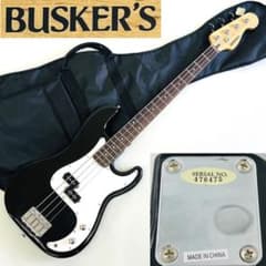 BUSKER'S プレシジョンベースタイプ PB ブラック ローズ指板【整備品