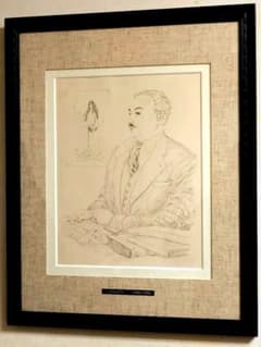 年末特価、銅版画、真作保証】藤田嗣治『ブルフォンスの肖像』1951年