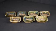 加藤作助 造 菊文 隅切小皿 7客 懐石料理道具 向付 - メルカリ