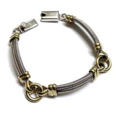 1/25迄SALE❗️】メキシコ製 ロープノットリンクブレス 925＆brass