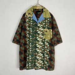 美品 プラダ 半袖シャツ アーカイブ オープンカラー 希少 PRADA 総柄