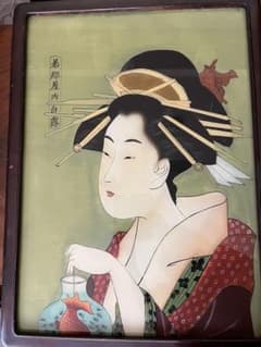 ガラス絵 硝子絵 浮世絵 錦絵 美人大首絵 葛飾北斎 喜多川歌麿 - メルカリ