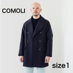 COMOLI キャバリーメルトン ダブルブレステッド ピーコート サイズ1