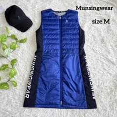マンシングウェア】美品 中綿ワンピース ブルー サイドロゴ M