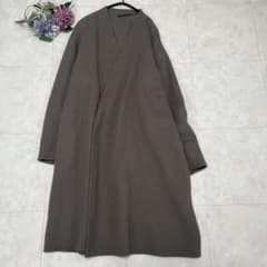 ADAM ET ROPE' ダブルフェイスノーカラーコート 尾州ウール M - メルカリ