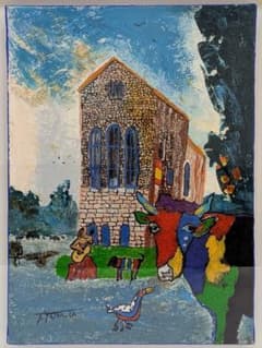 山浦多久二・サイン有】原画 一点物 スペイン組曲 額込み 動物