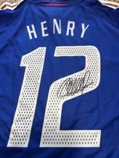 ティエリアンリ サイン入りユニホーム フランス代表 認証シール付き