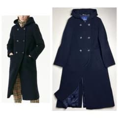 90s【美品】バーバリーズ/ダブルボタンフーデッドロングコート