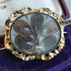 アンティーク モーニングジュエリー ブローチ 遺髪 訳あり - メルカリ