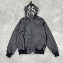 青山限定 A BATHING APE レザー シャークパーカー BAPE M - メルカリ