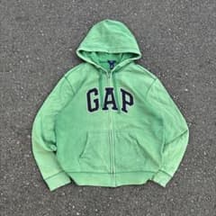 00s oldgap 鬼フェード 黄緑 ジップパーカー ロゴドン 雰囲気 シティ