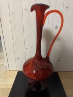 ガラス製鶴首花瓶 大きい花瓶 ベネチアガラス好きな方 大きい花瓶