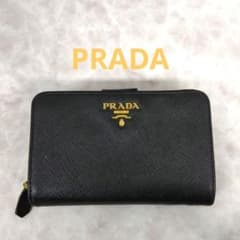 APV18 プラダ サフィアーノメタル L字ファスナー財布 ゴールド金具