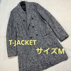 T-JACKET】チェスターコート ダブル 千鳥格子 M バウンドトゥース
