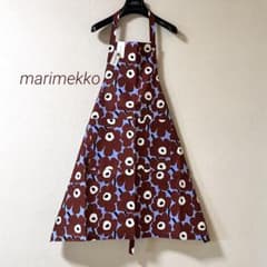 廃盤品！マリメッコ☆ウニッコ エプロン ブルー ブラウン - メルカリ