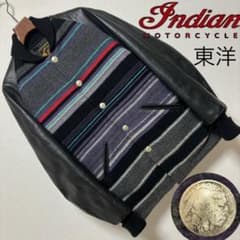 Indian Motorcycle□レザーアーム ファラオジャケットネイティブ柄