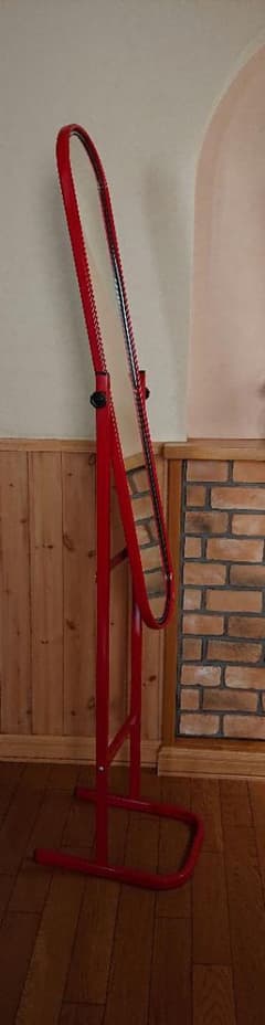 a*4様 80s アイアンフレーム スタンドミラー 姿見レトロポップ 昭和