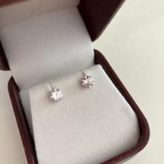 まさみ様用CZダイヤモンド スタッドピアス K14WG 14金 一粒