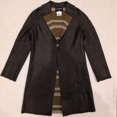 最終価格 極美品 CHANEL シャネル ロングコート 38 ブラウン カシミア