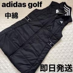 黒M 早いもの勝ち新品定価19800円アディダスゴルフ中綿ロングベスト黒