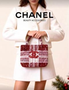 CHANEL トートバッグ スパンコール シャネルノベルティ バッグ レッド