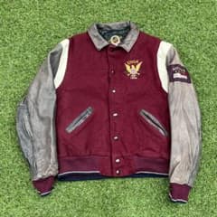 337 DEHEN USGA Varsity Jacket Wine/Grey - メルカリ