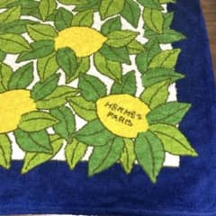 レア HERMES エルメス 大判 タオル ビーチタオル 168×142 レモン