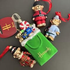 即日発送／メルカリ便】 Harrods ハロッズ ガラスオーナメント4個