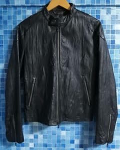 黒 羊革 ラムレザー】完売 VANQUISH 短丈 シングルライダース FR2