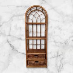 ラタン 籐家具 ヴィンテージ チェスト 昭和レトロ アーチ型 ラック 棚