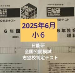 2025年6月29日実施 小6 日能研 全国公開模試 志望校判定テスト 4科目