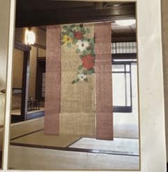 魯山人の四季 手描き本麻のれんコレクション 全4点 タペストリー 未