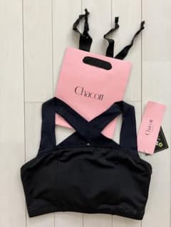 新品 チャコット ブラトップ M バレエ リボン 黒 ホットヨガ