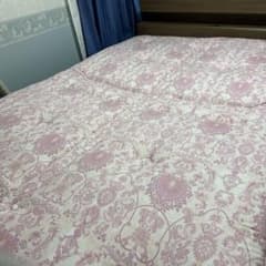 ロマンス小杉 羊毛 合繊敷き布団 ⭐️ピンク ダブルロングサイズ