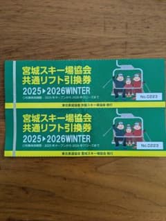 宮城県スキー場協会共通リフト引換券2枚 - メルカリ