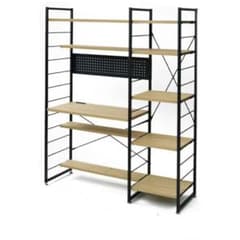 新品箱不良 山善 ウッドシェルフデスクMWSD-1612E(OAK/SBK) - メルカリ