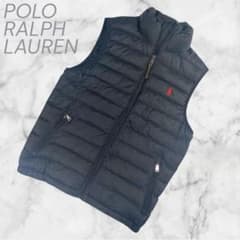 ラルフローレン XSTP 165 88A ダウンベスト 黒 ブラック 赤 - メルカリ