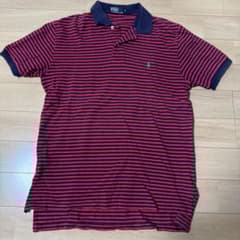 Polo by Ralph Lauren 赤紺ストライプ ポロシャツ L - メルカリ