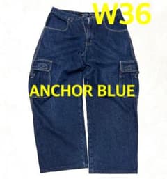 ANCHOR BLUE バギーワイドデニム 濃紺 カーゴポケット W36 - メルカリ