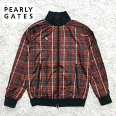 パーリーゲイツ ブルゾン ジャケット チェック フルジップ ブラウン