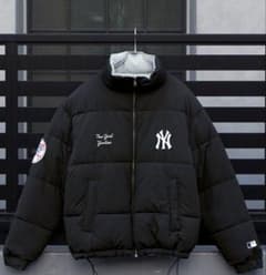 ヤンキース ダウンジャケット MLB ワッペン刺繍 2WAYリバーシブル