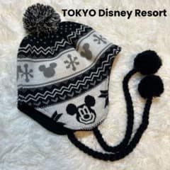 美品】東京ディズニーリゾート ニット帽 耳当て ミッキーマウス - メルカリ