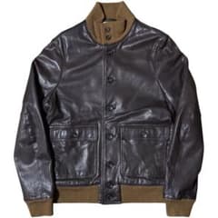 雰囲気抜群 GB Sport 米国製 A-1 本革 フライトジャケット M 濃茶