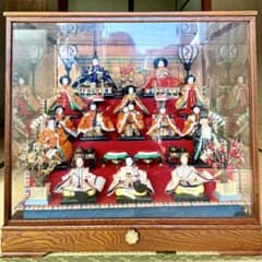 伝統的 雛人形セットガラスケース付き特製品おひなさま 親王飾りケース