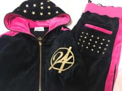 24karats 黒×ピンク ベロアジャージ - メルカリ
